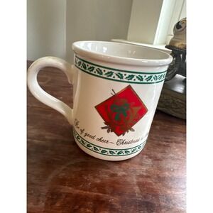 American Greetings Vintage Christmas Stoneware Mug Be Of Good Cheer 62101CX